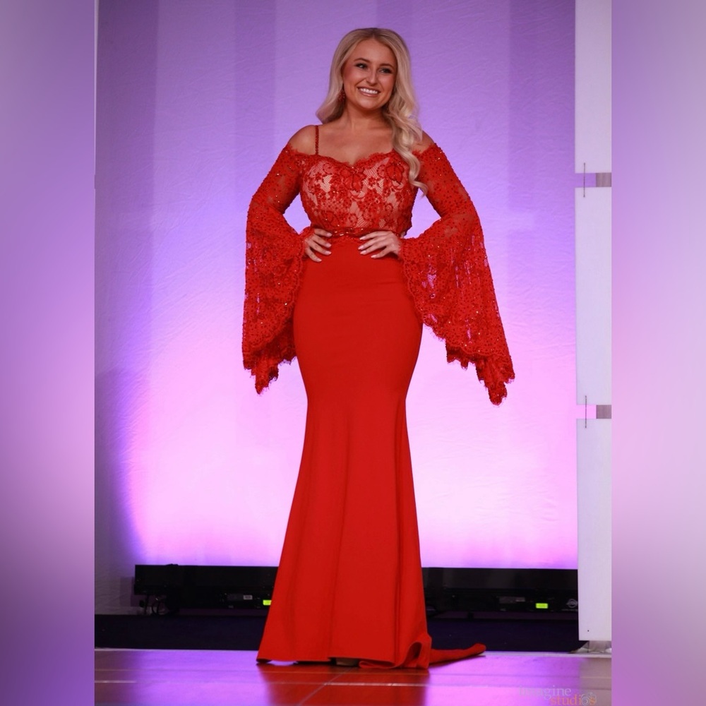 Johnathan Kayne Red Pageant Gown 7244
